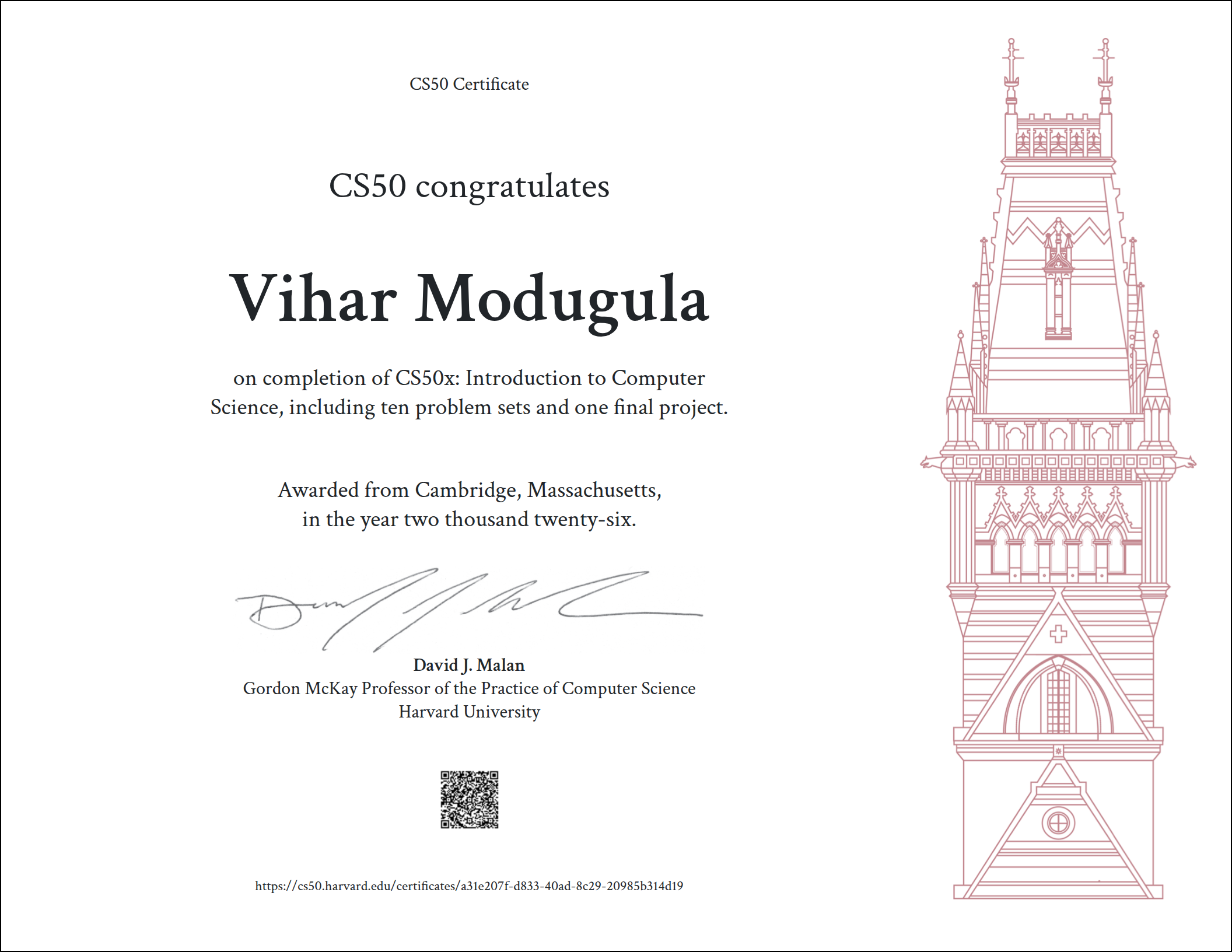 CS50x certificate badge